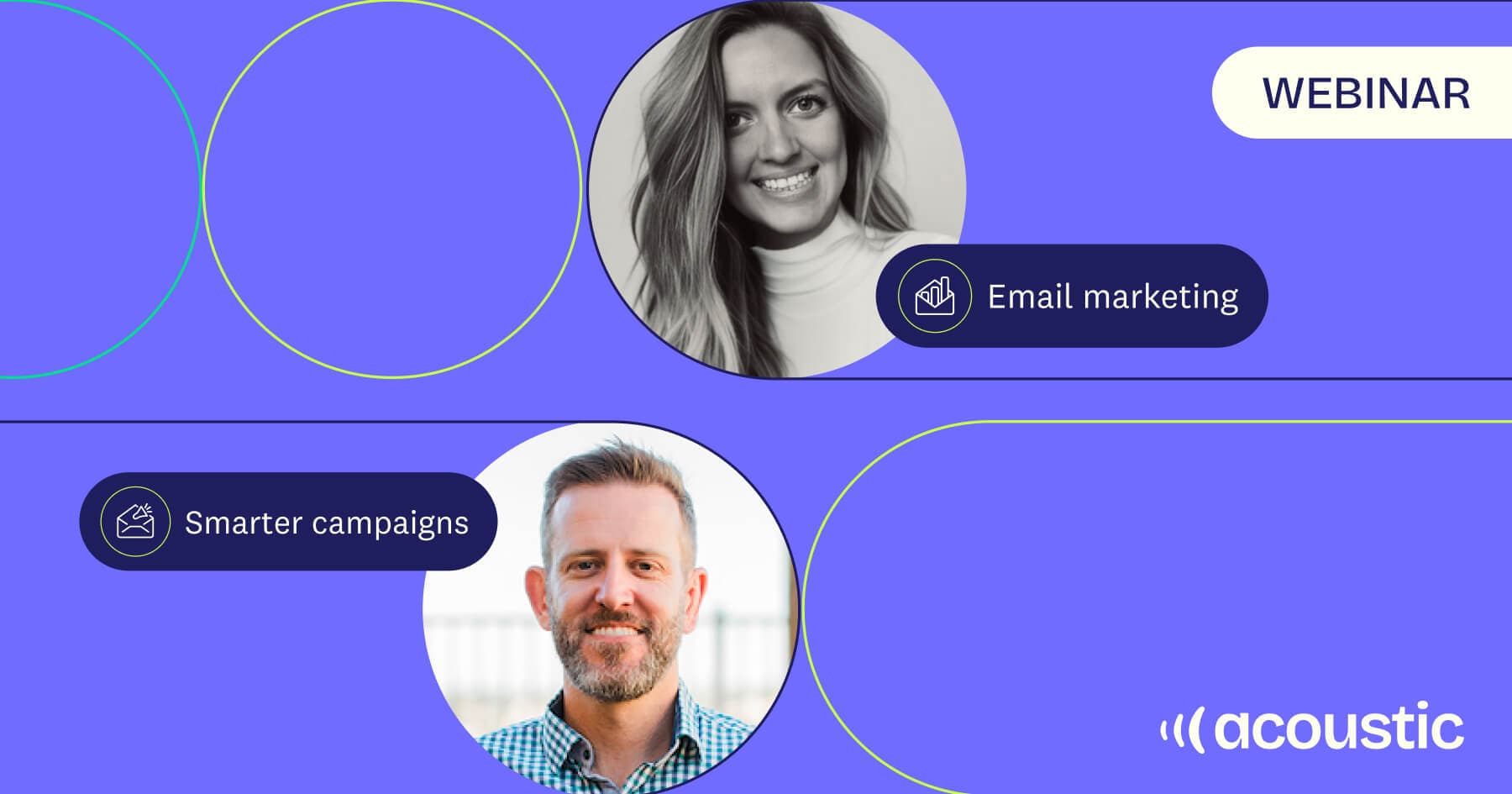 How to succeed with email marketing webinar featuring two speakers discussing smarter campaigns - Acoustic